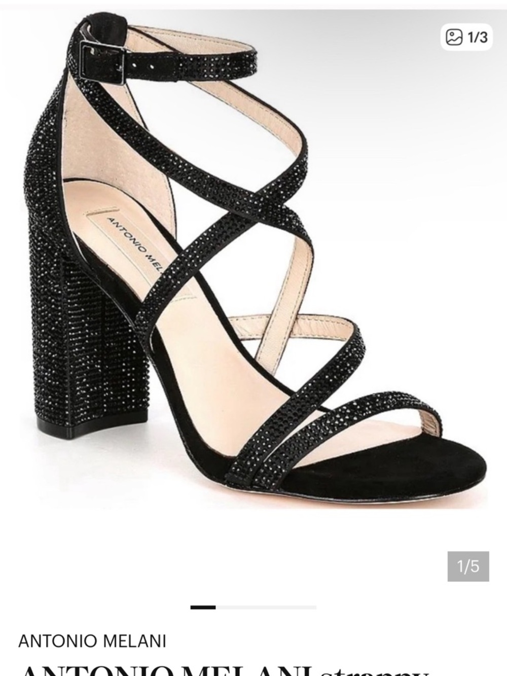 Antonio Melani strappy rhinestone heels NEW 10